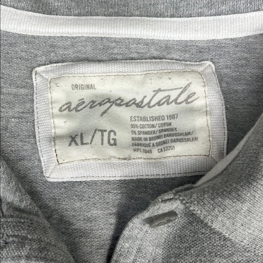 Aeropostale Light Gray Henley Polo